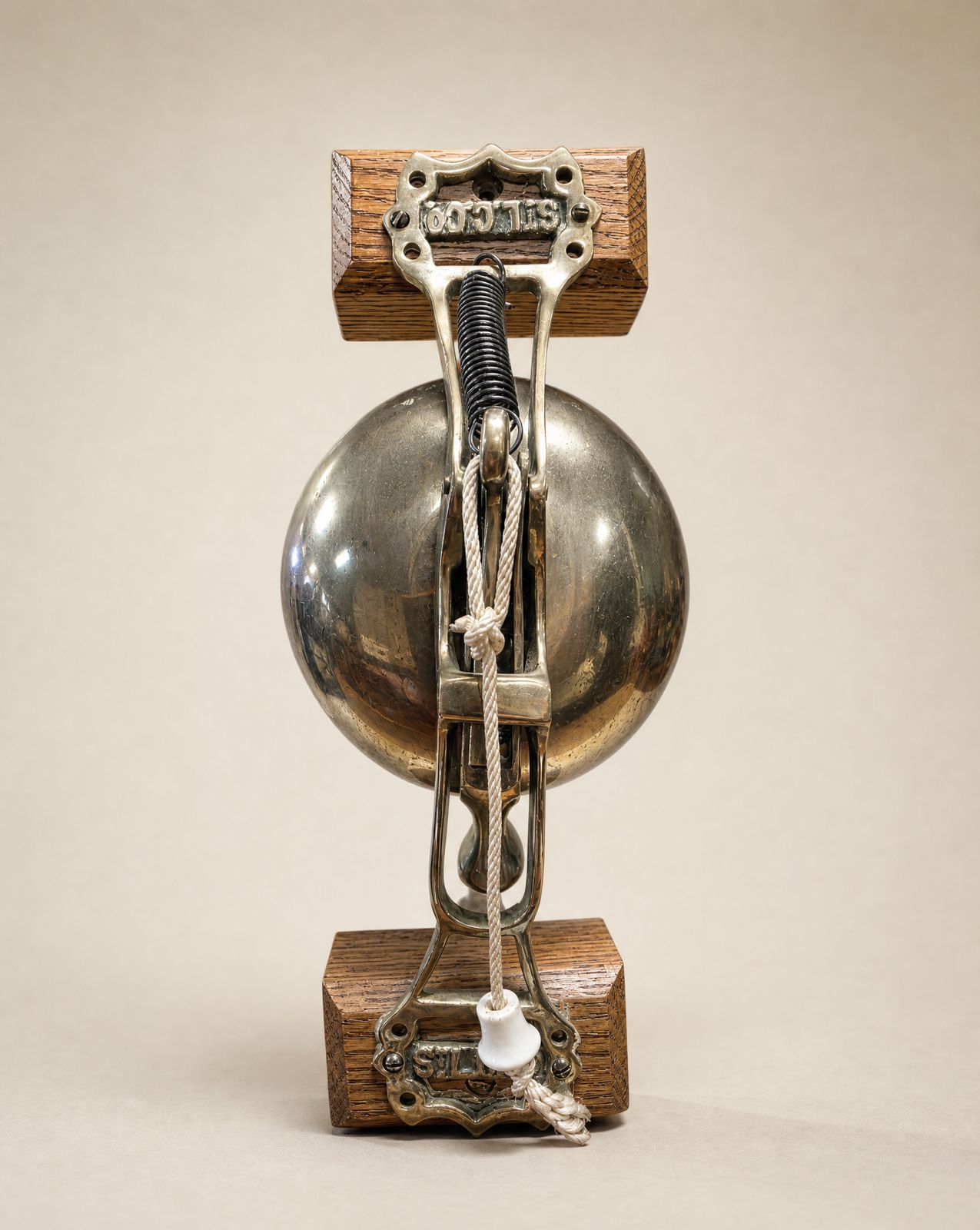 Antique St. Louis Car Company (ST. L.C. CO.) Mechanical Brass Bell – Wall Mount