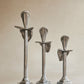 Vintage Graduated Pewter Calla Lily Candleholders – Set of 3