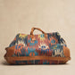 Vintage Kilim & Leather Weekender Duffle Bag