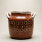 Handcrafted Mexican Folk Art Pottery Olla Vase with Floral Dot Decoration