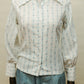Vintage 1970s Printed Cotton Blouse with Western Collar