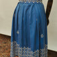 Vintage Blue Cotton Embroidered Skirt