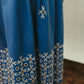 Vintage Blue Cotton Embroidered Skirt