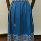 Vintage Blue Cotton Embroidered Skirt