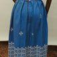 Vintage Blue Cotton Embroidered Skirt