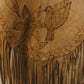 Hand Crafted Suede Leather Fringe Poncho with Hummingbird & Floral Tooling