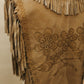Hand Crafted Suede Leather Fringe Poncho with Hummingbird & Floral Tooling