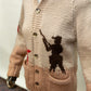 Vintage Hand-Knit Western Hunting Sweater – 1970s Cowichan-Style Wool Cardigan