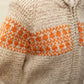 Vintage Hand-Knit Wool Zip Cardigan with Orange Pattern *COMING SOON*