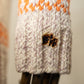 Vintage Hand-Knit Wool Zip Cardigan with Orange Pattern *COMING SOON*
