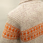 Vintage Hand-Knit Wool Zip Cardigan with Orange Pattern *COMING SOON*