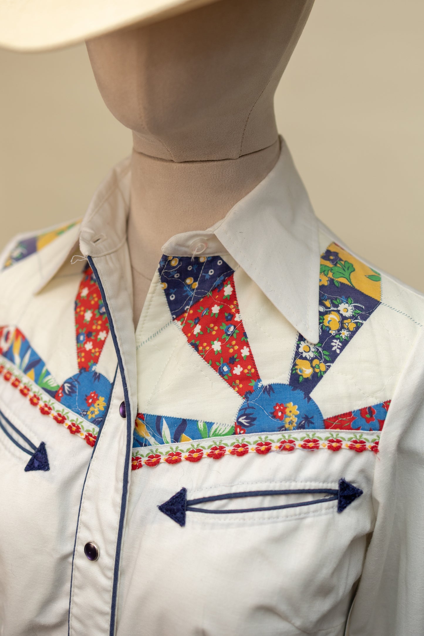 1970s Patchwork Western Shirt – Small