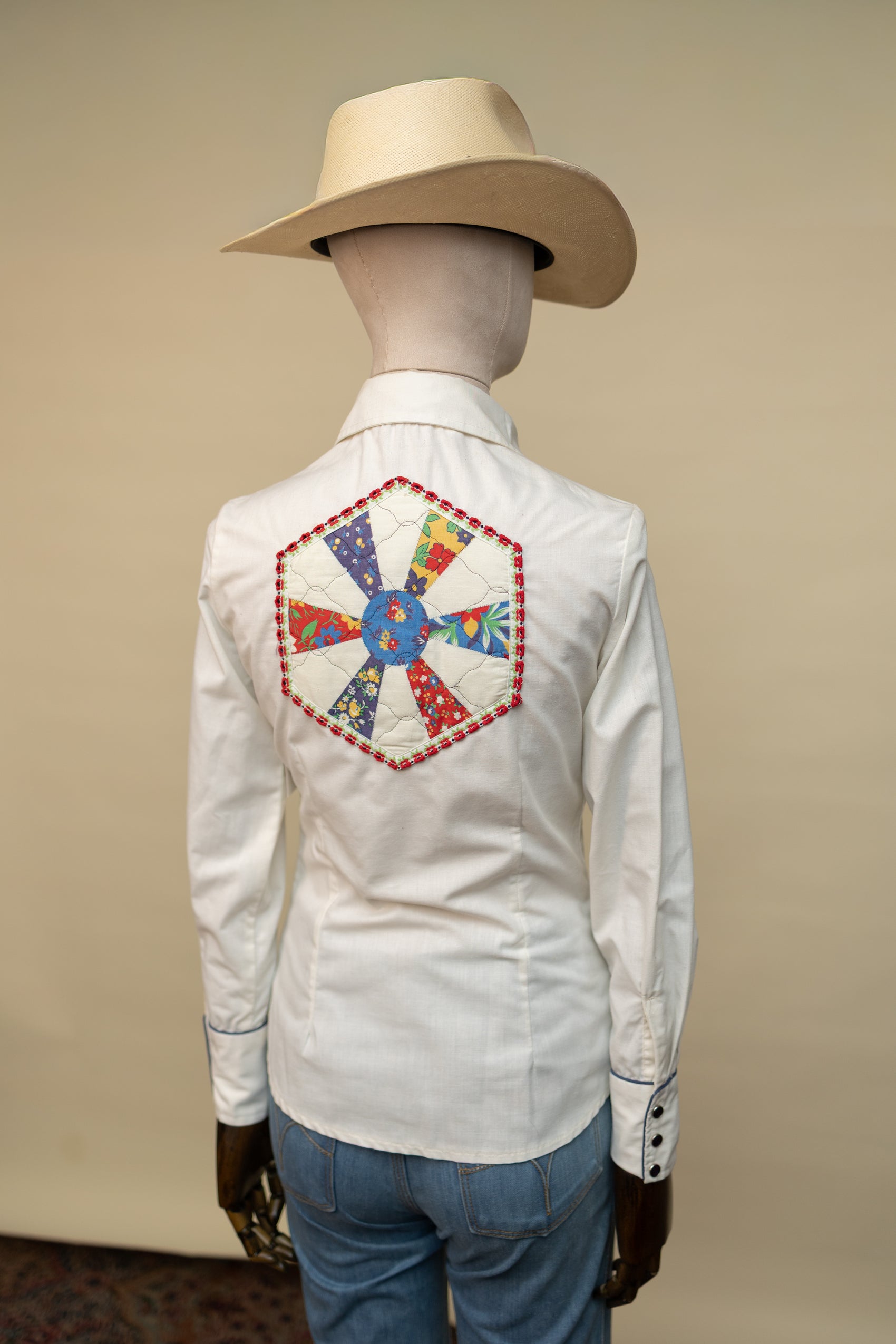 1970s Patchwork Western Shirt – Small