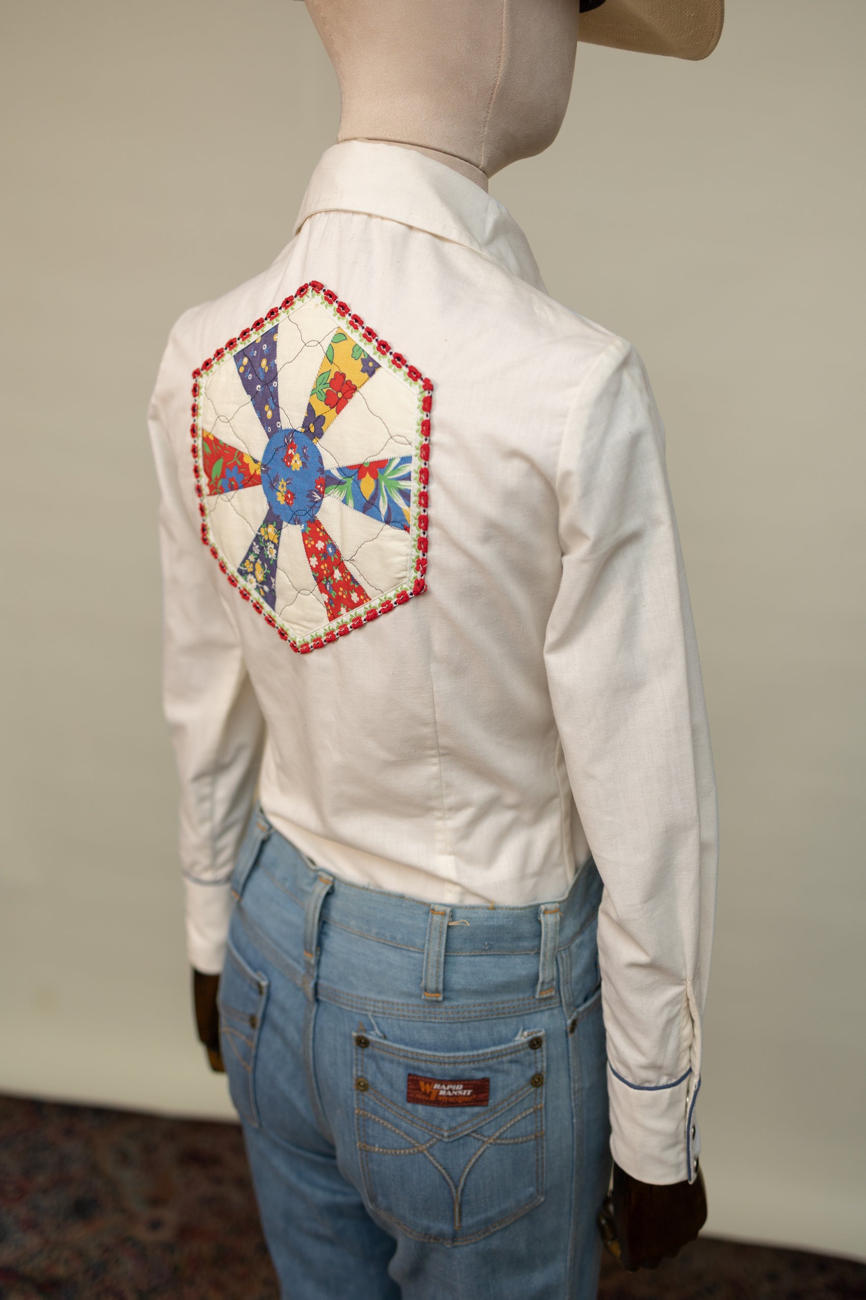 1970s Patchwork Western Shirt – Small