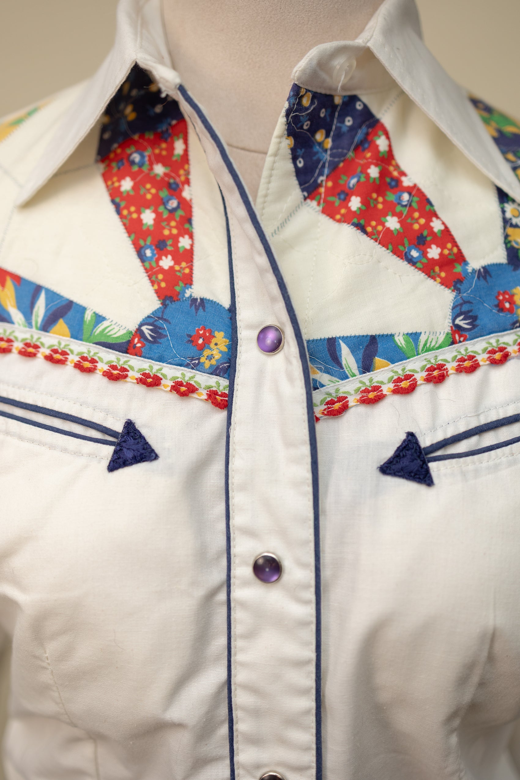 1970s Patchwork Western Shirt – Small
