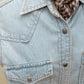 Vintage Sleeveless Denim Western Shirt – Light Wash