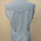 Vintage Sleeveless Denim Western Shirt – Light Wash