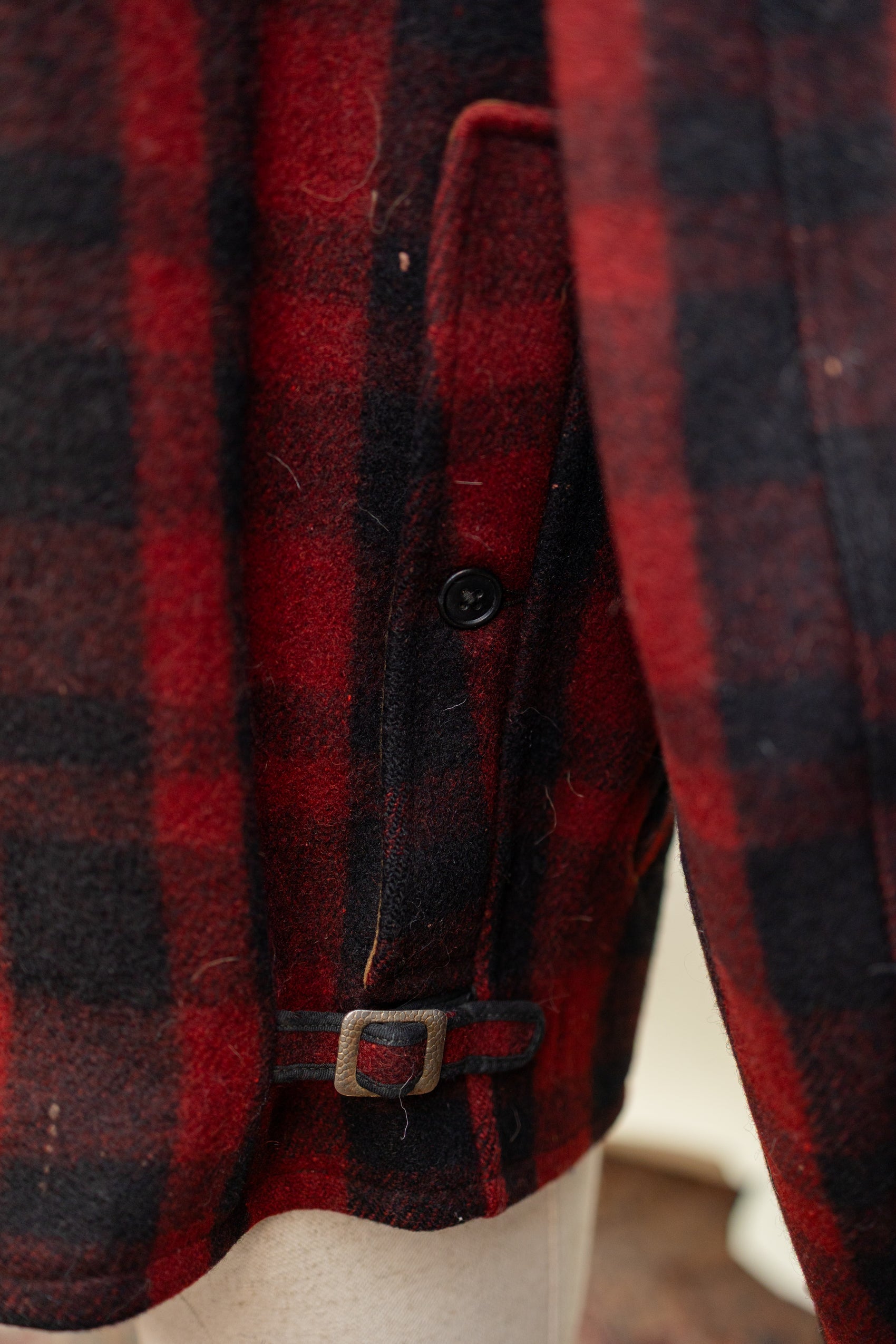 Vintage Wool Buffalo Plaid Jacket – Red & Black Lumberjack Style
