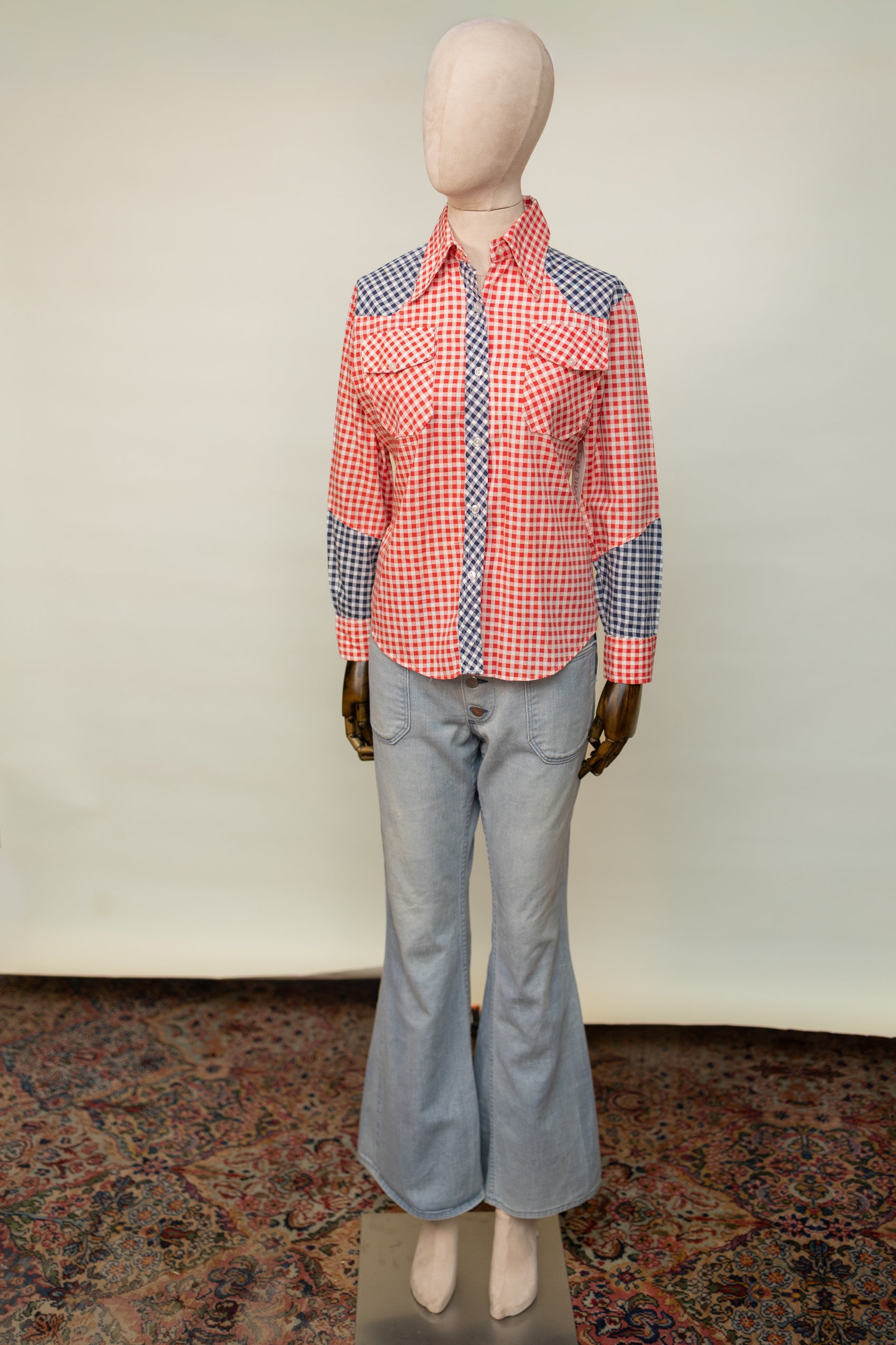 1970s Red & Blue Gingham Western Shirt *COMING SOON*