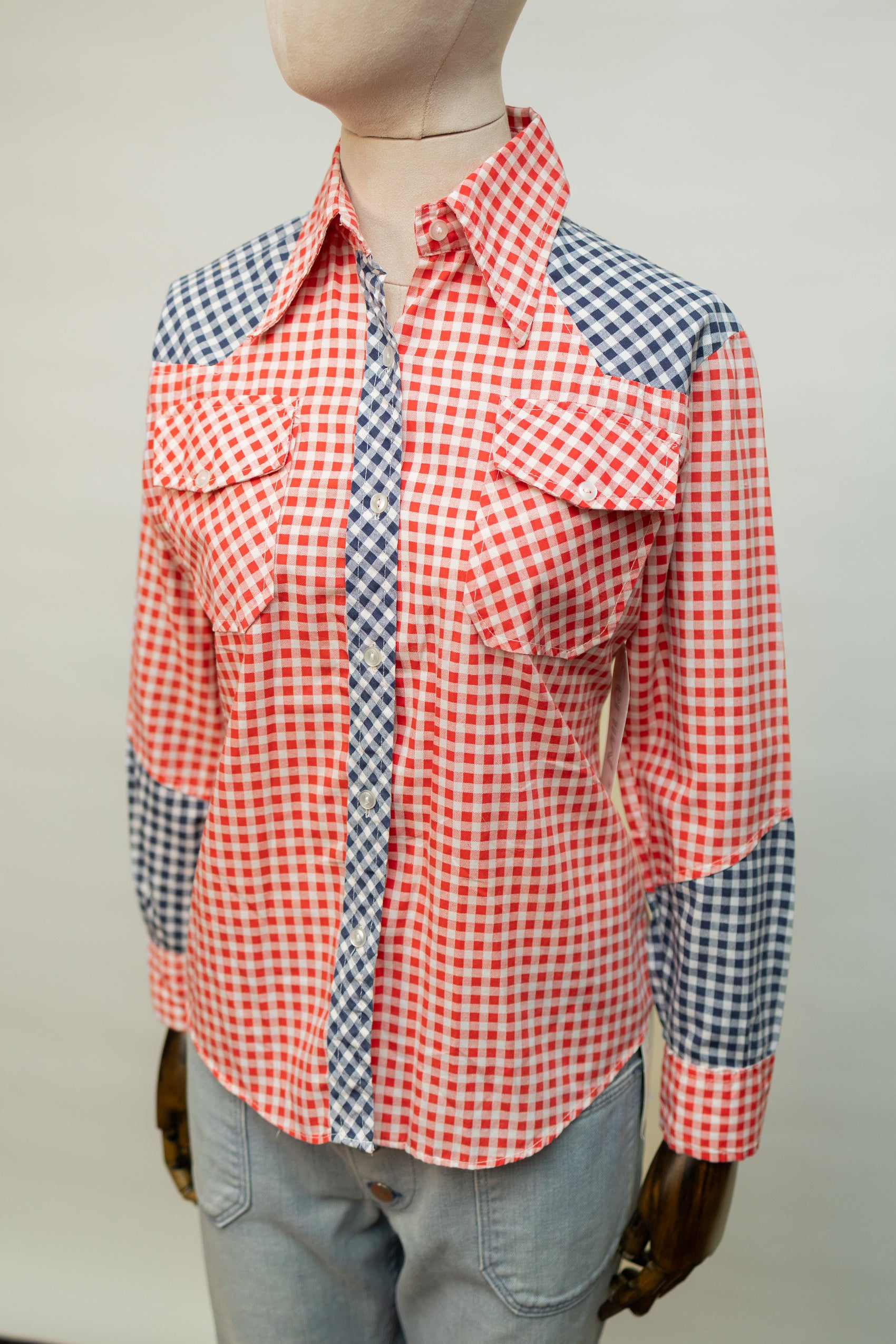 1970s Red & Blue Gingham Western Shirt *COMING SOON*