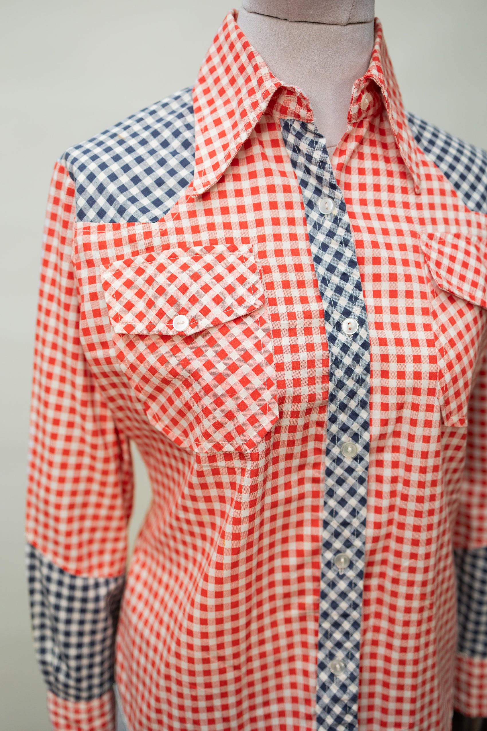 1970s Red & Blue Gingham Western Shirt *COMING SOON*