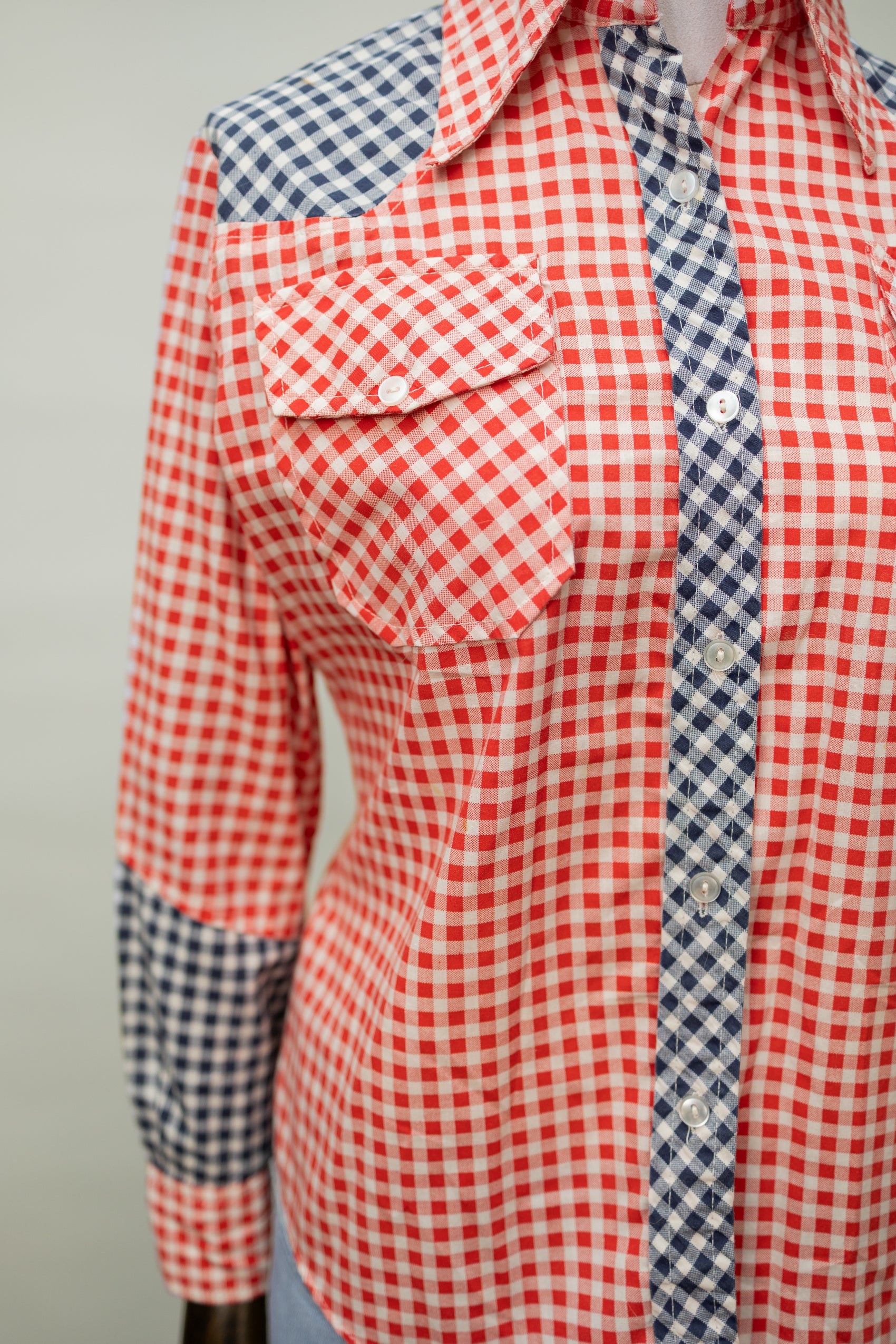 1970s Red & Blue Gingham Western Shirt *COMING SOON*
