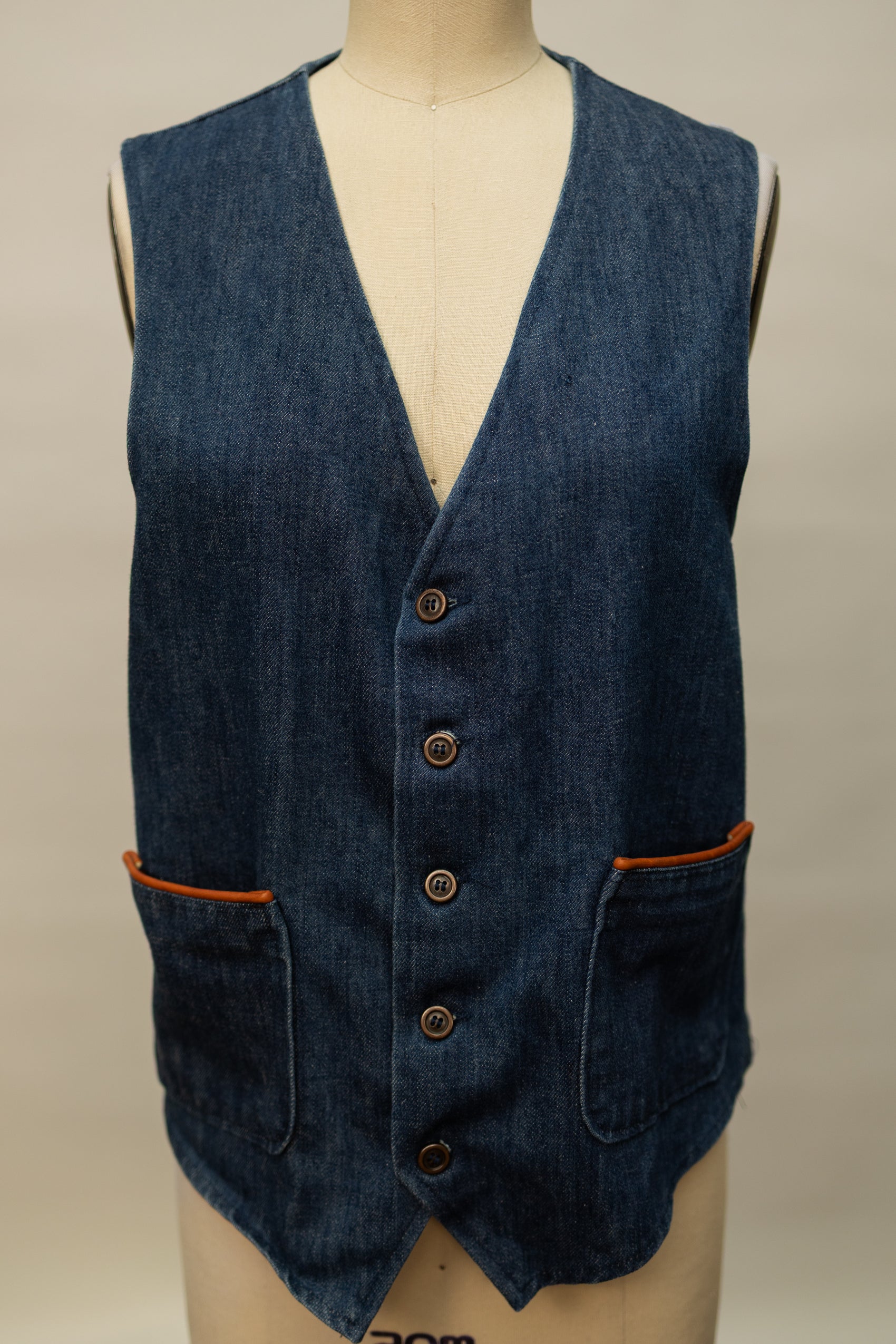 Vintage Denim Work Vest – Western Heritage Style
