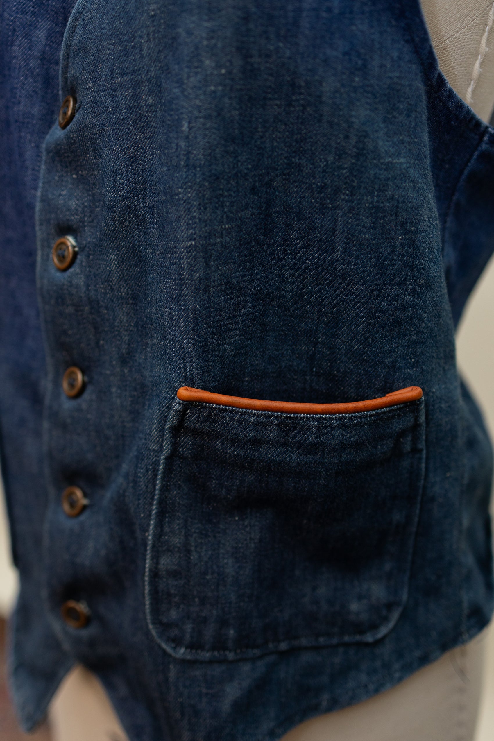 Vintage Denim Work Vest – Western Heritage Style