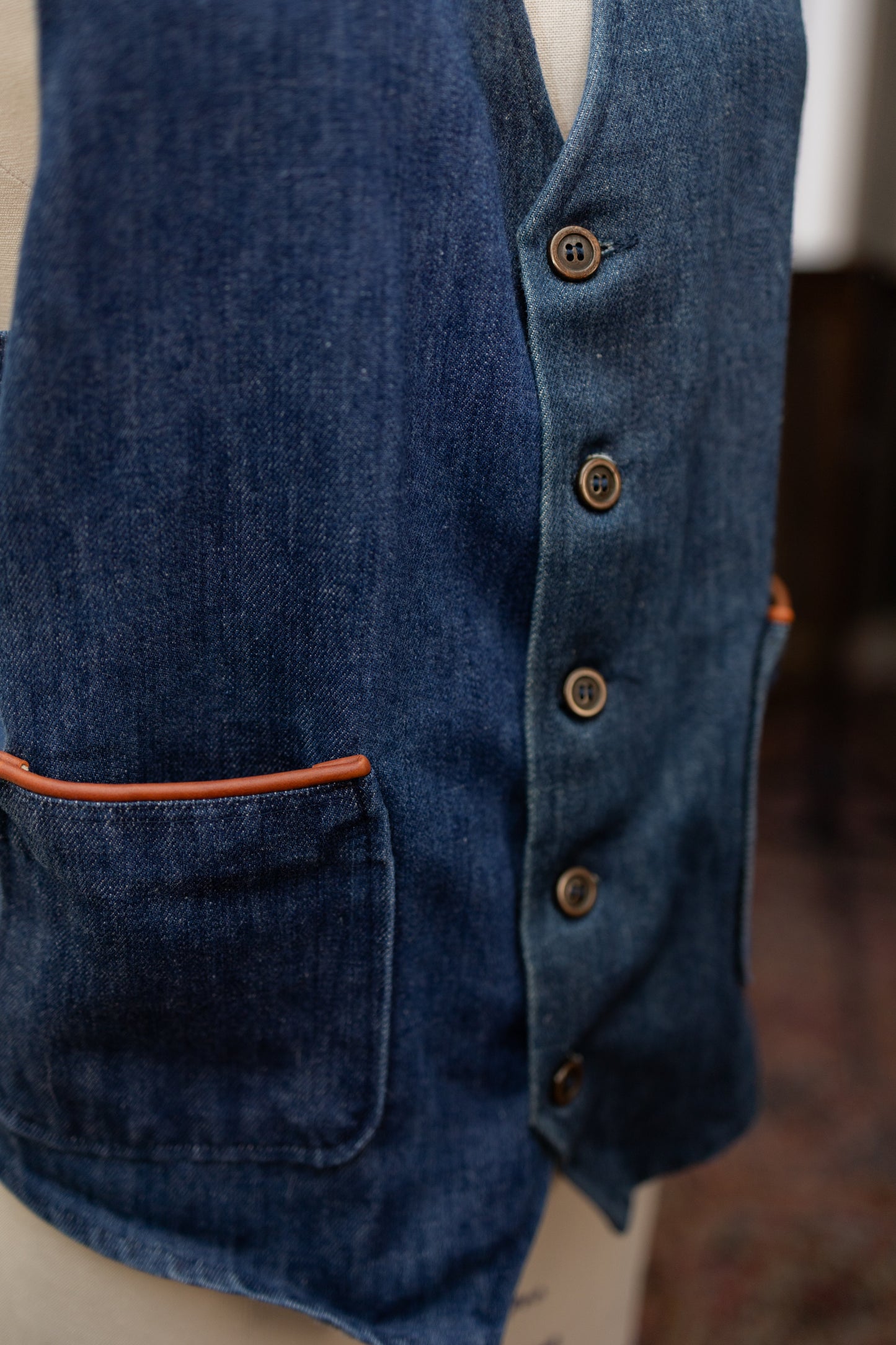 Vintage Denim Work Vest – Western Heritage Style