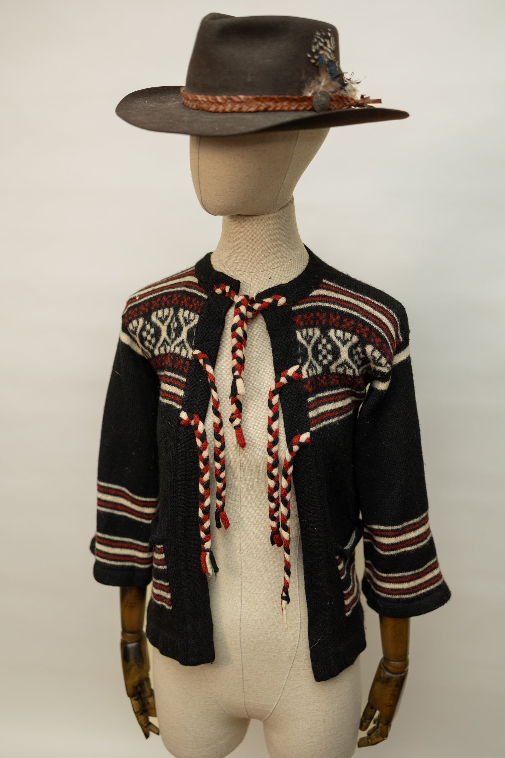 Vintage Hand-Knit Nordic Wool Cardigan
