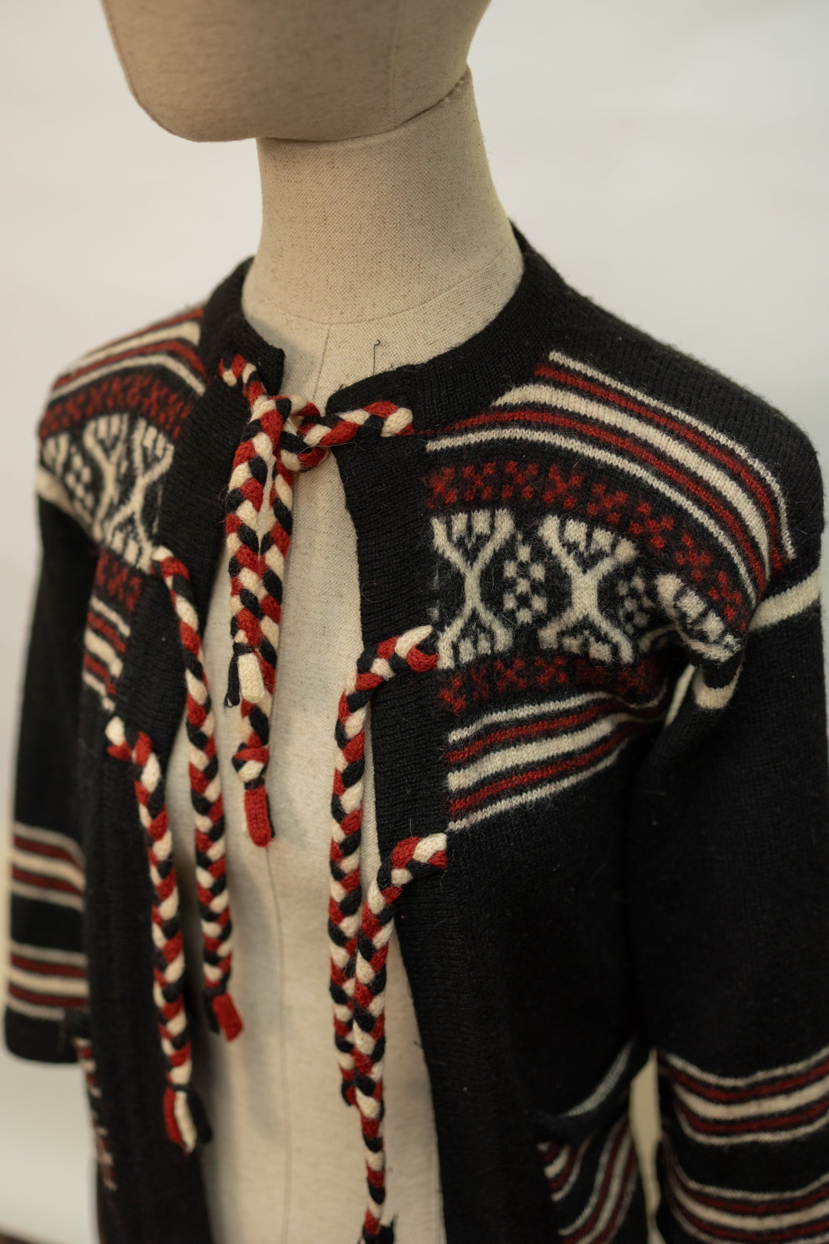 Vintage Hand-Knit Nordic Wool Cardigan