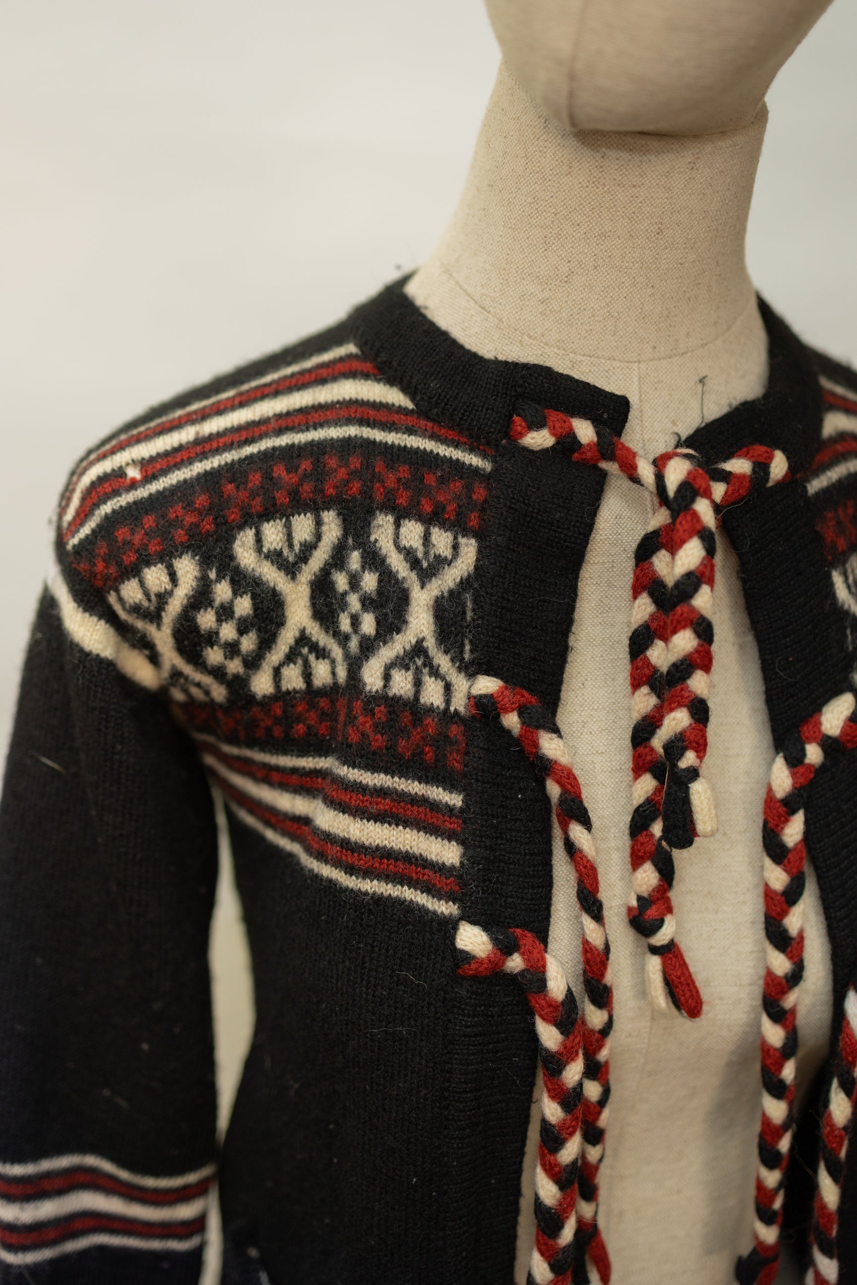 Vintage Hand-Knit Nordic Wool Cardigan