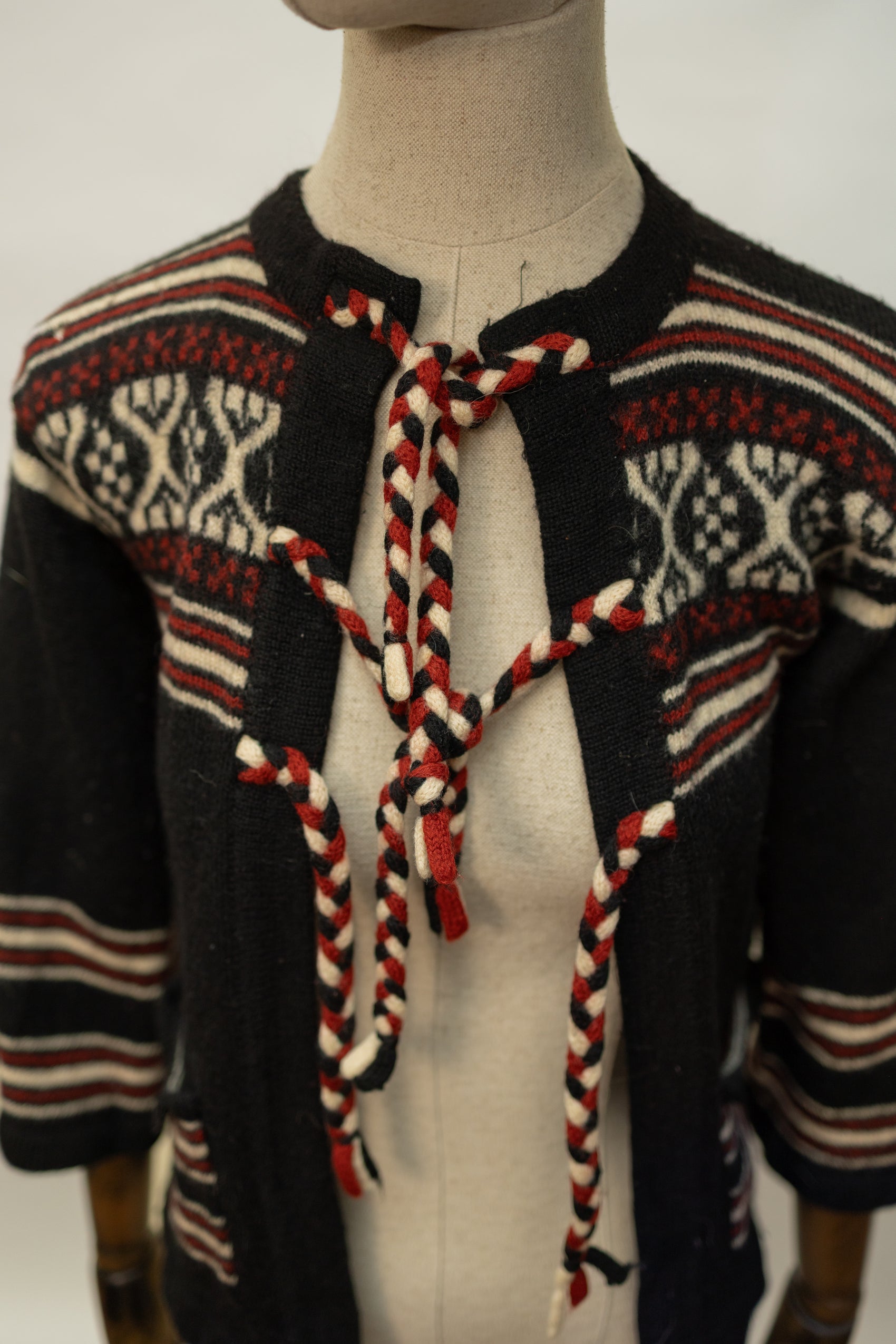 Vintage Hand-Knit Nordic Wool Cardigan