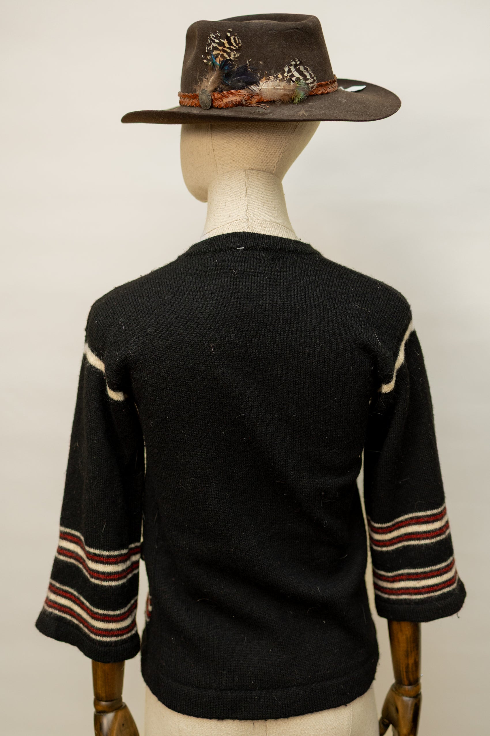 Vintage Hand-Knit Nordic Wool Cardigan