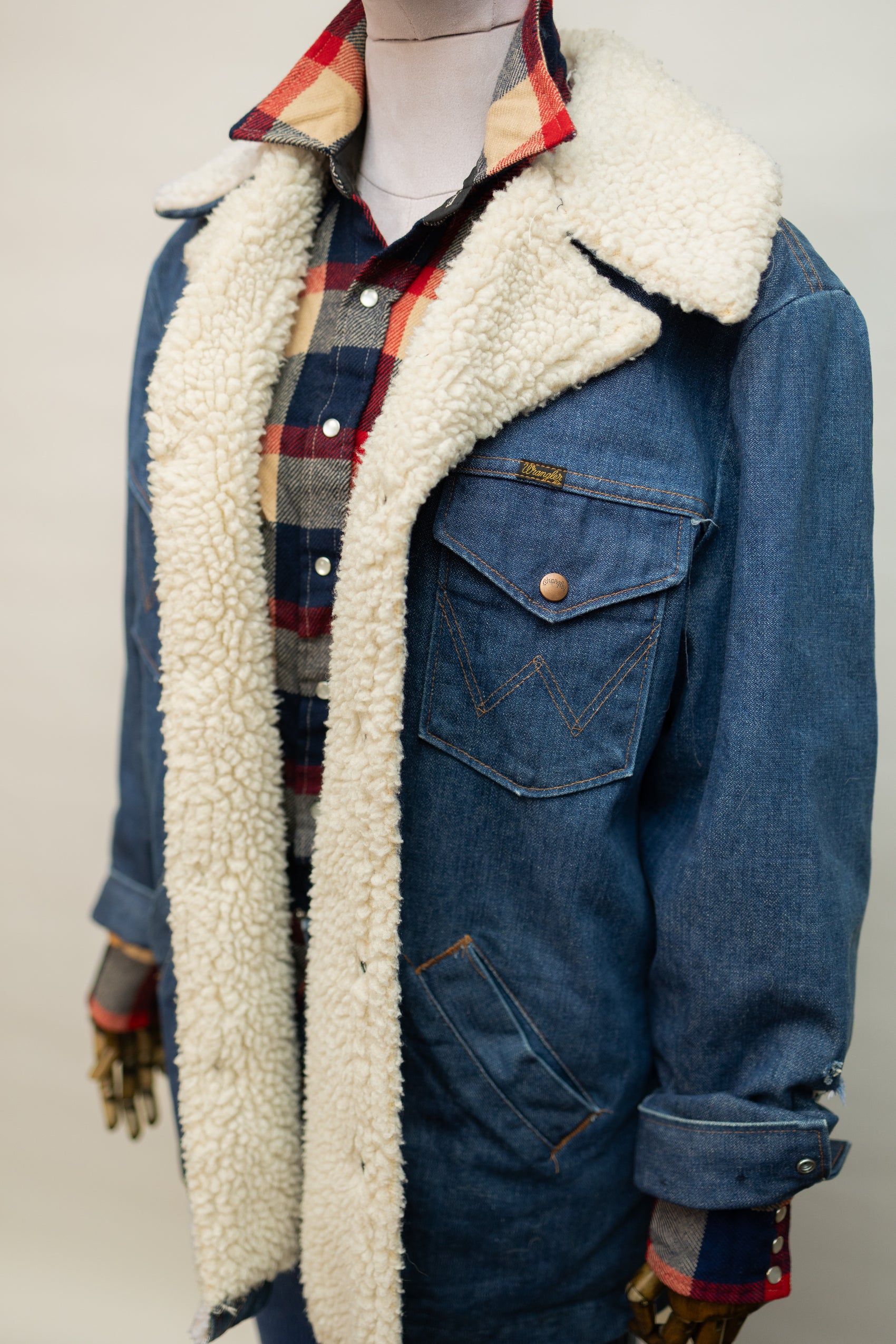 Vintage Wrangler Sherpa-Lined Denim Jacket – Western Ranchwear Classic