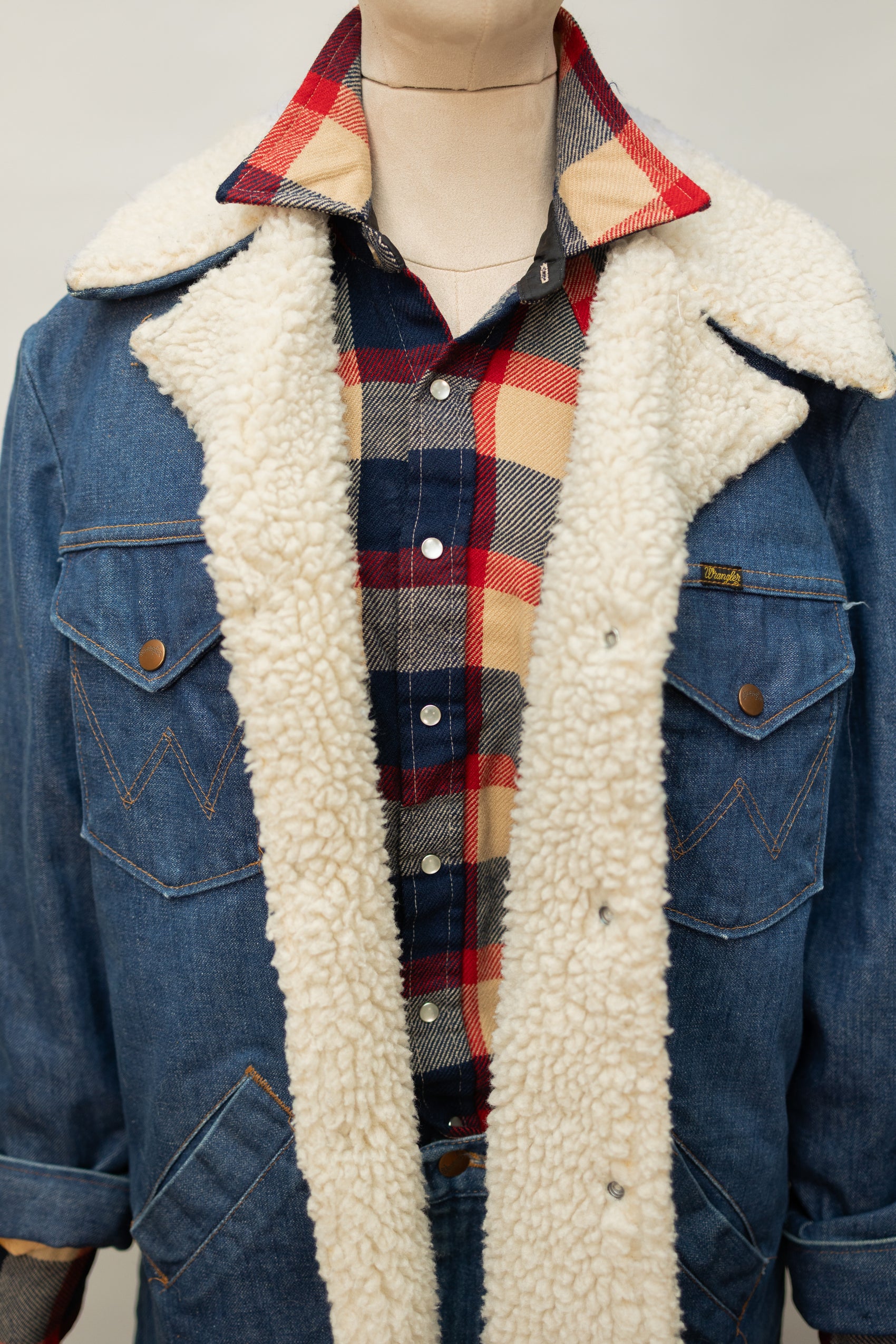 Vintage Wrangler Sherpa-Lined Denim Jacket – Western Ranchwear Classic