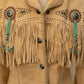 Vintage Suede Fringe Jacket with Beaded Medallions and Turquoise Studs *COMING SOON*