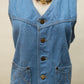 Vintage Denim Utility Vest – Adjustable Buckle Back