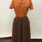 1950s Rust Wool Dress – Layered Bow Bodice & Textured Skirt *COMING SOON*