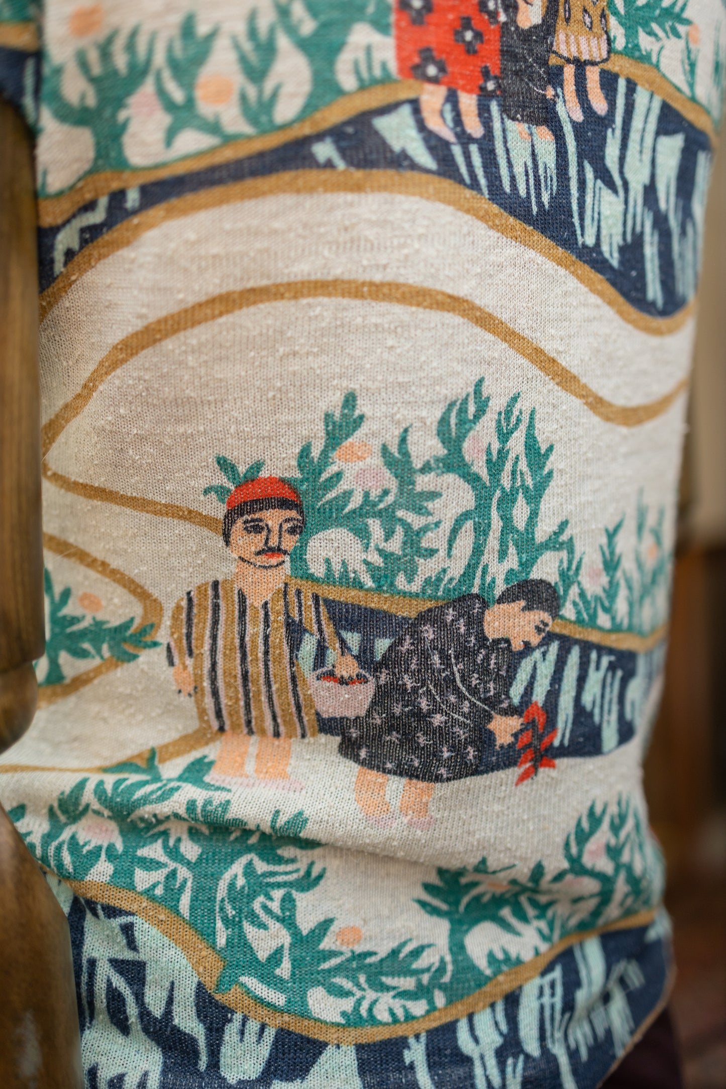 Folk Art Graphic Tee – Harvest Scene