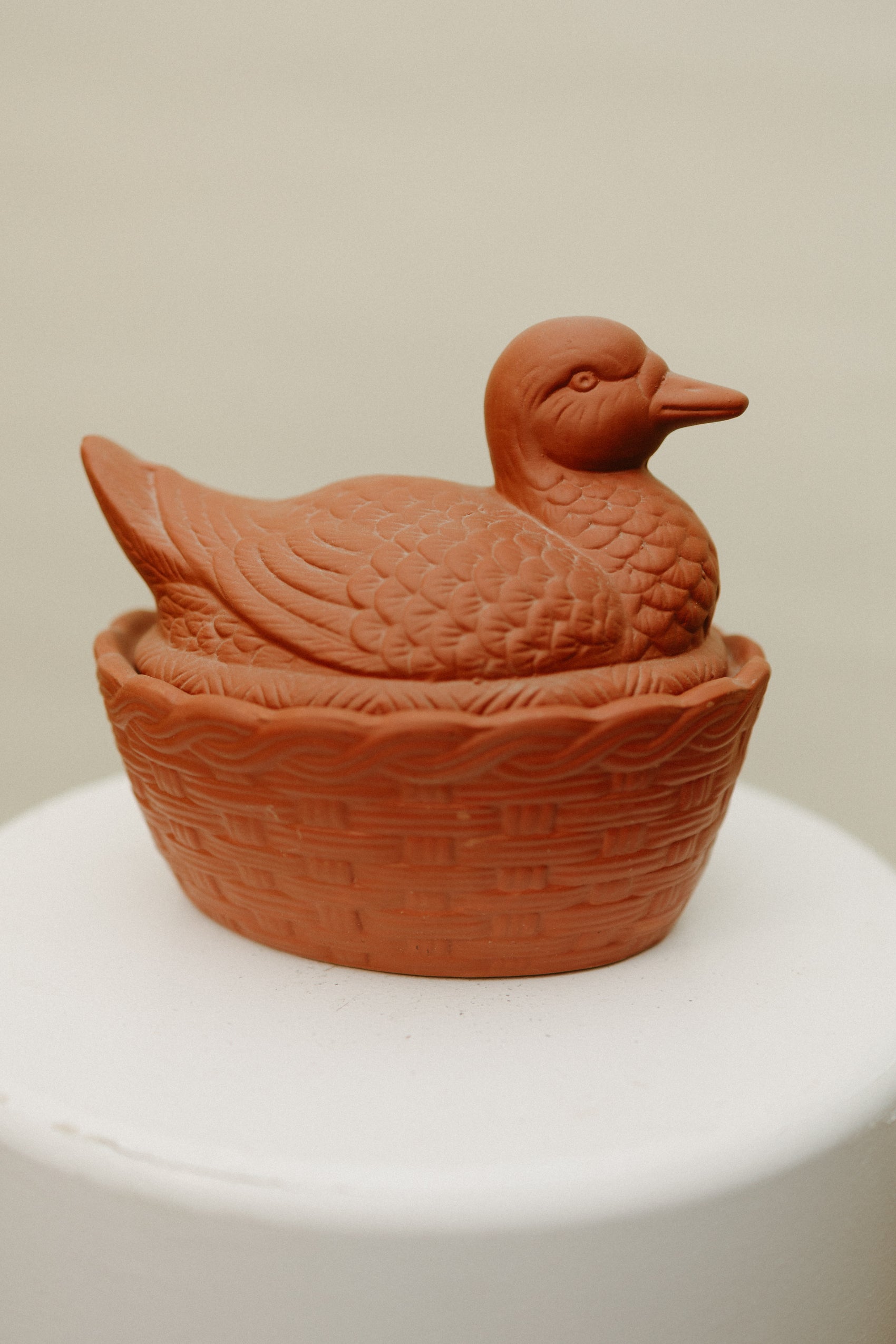 Vintage Terracotta Duck Tureen