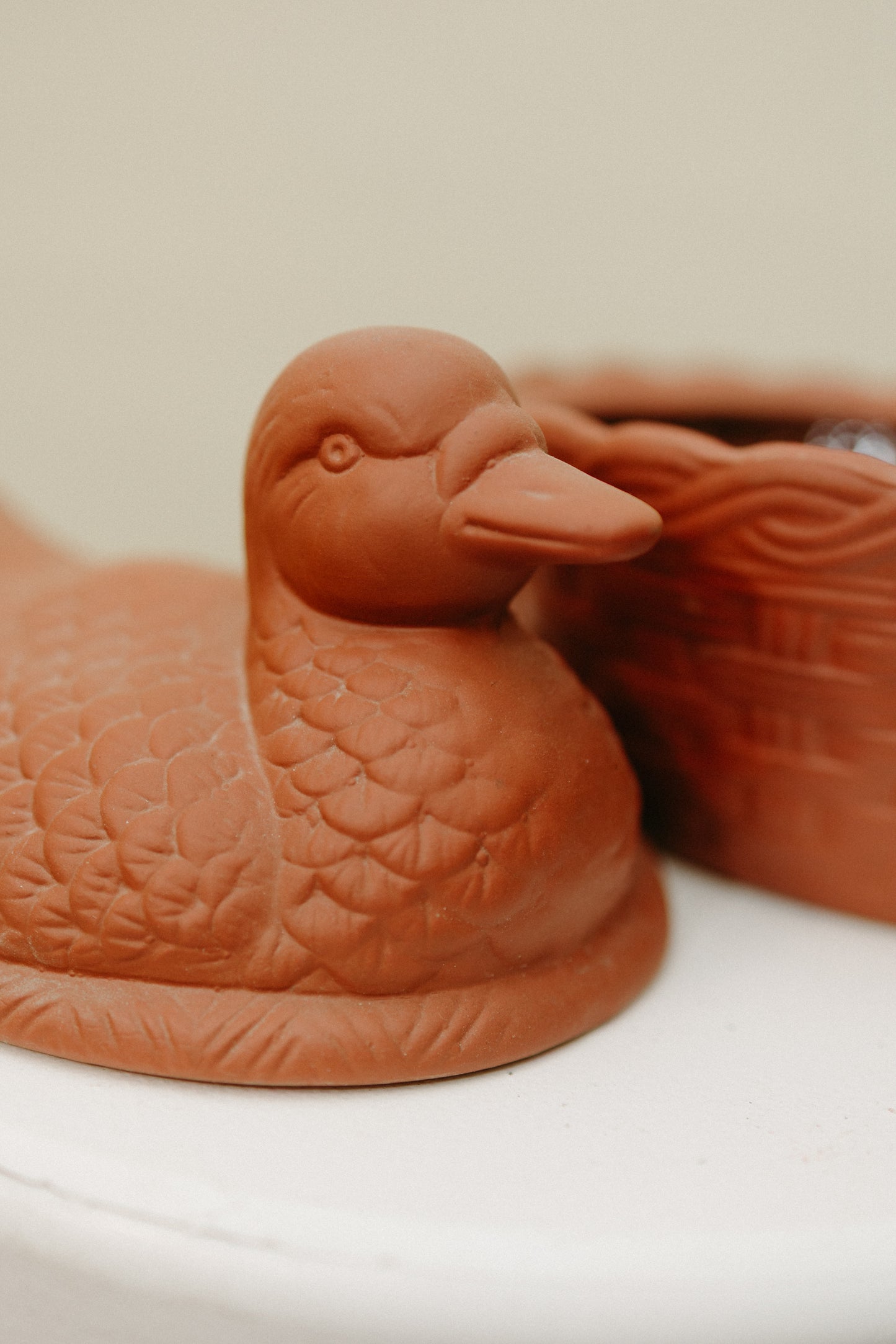 Vintage Terracotta Duck Tureen