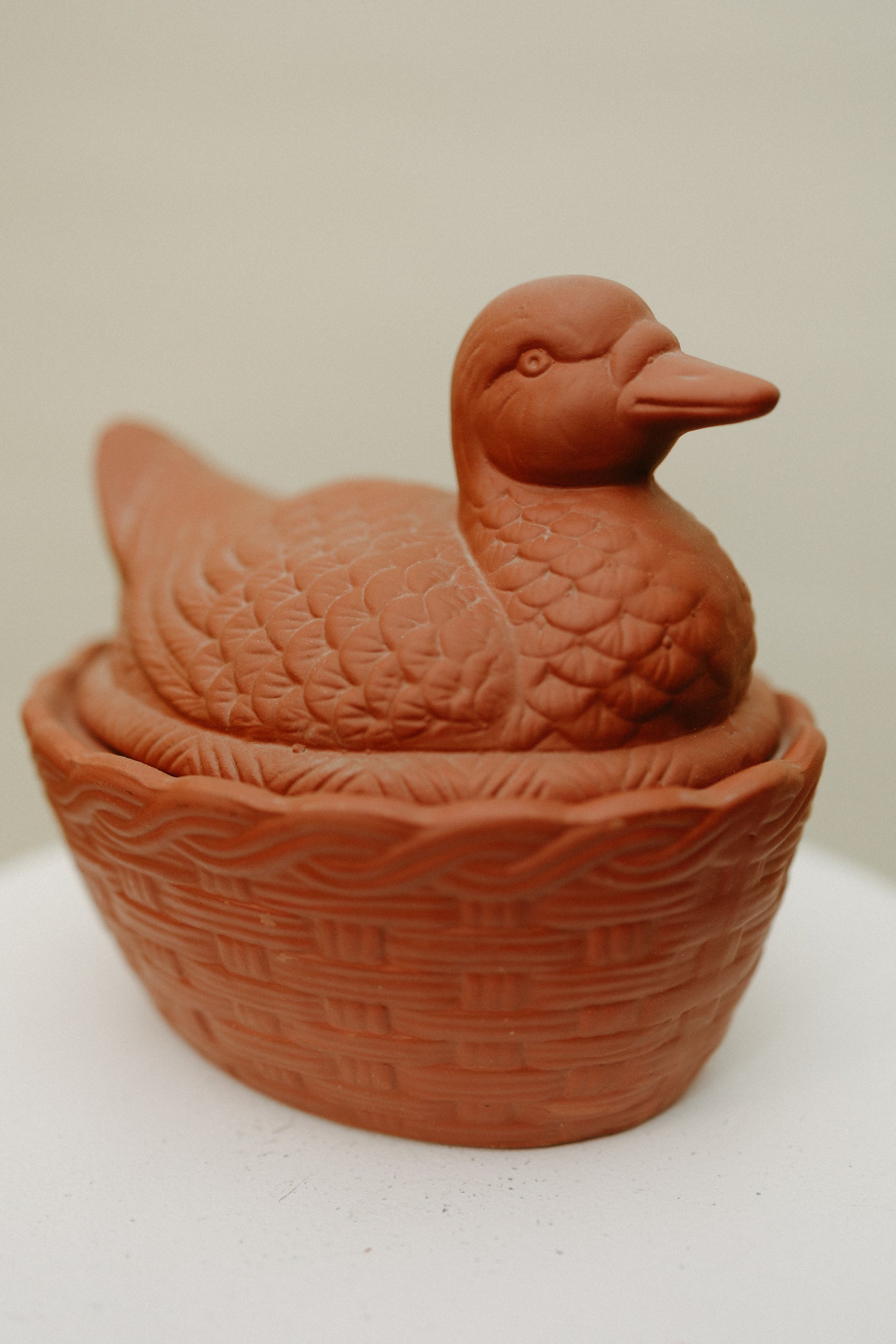 Vintage Terracotta Duck Tureen