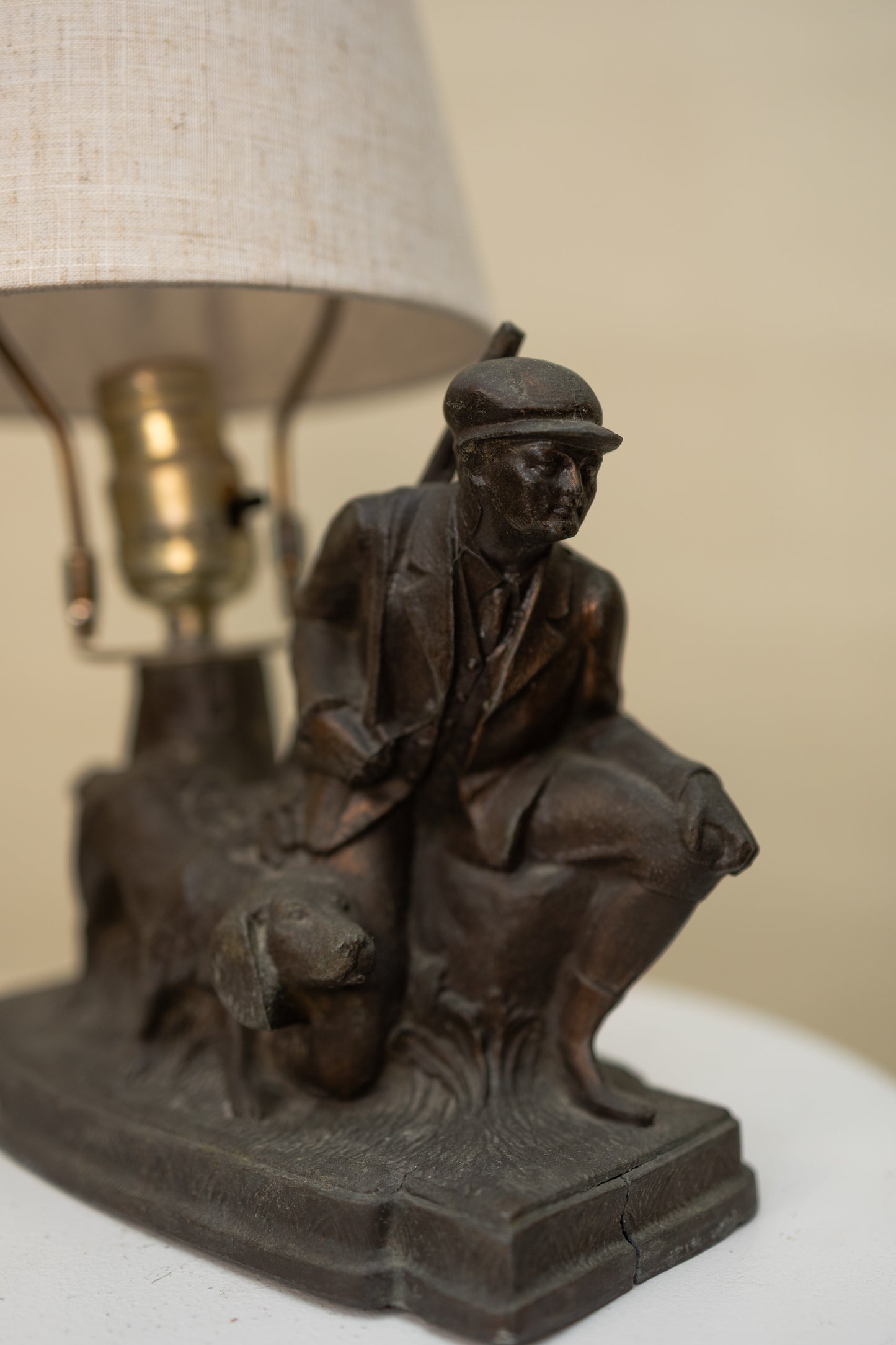 Vintage Sportsman Table Lamp — Hunter & Dog Figurine Base *COMING SOON*