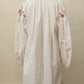 Antique Hand-Embroidered Linen Tunic – Red Floral Detail