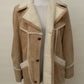 Shearling Suede Coat – Camel & Cream