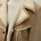 Shearling Suede Coat – Camel & Cream