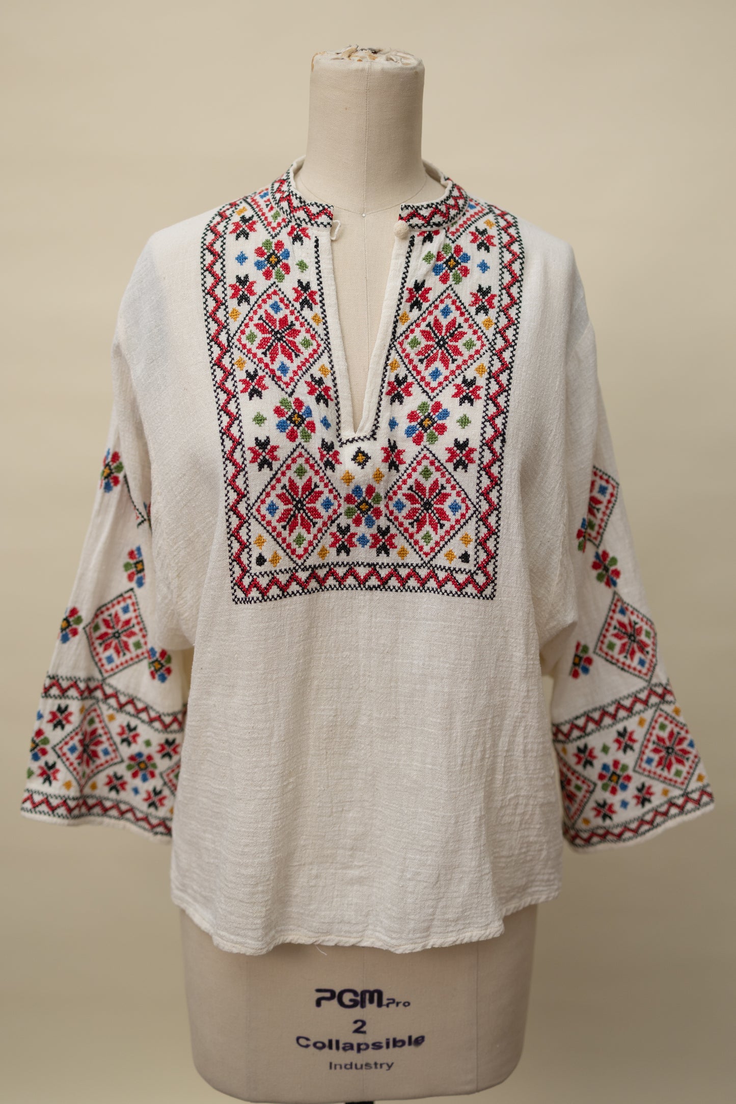 Vintage Hand-Embroidered Eastern European Peasant Blouse