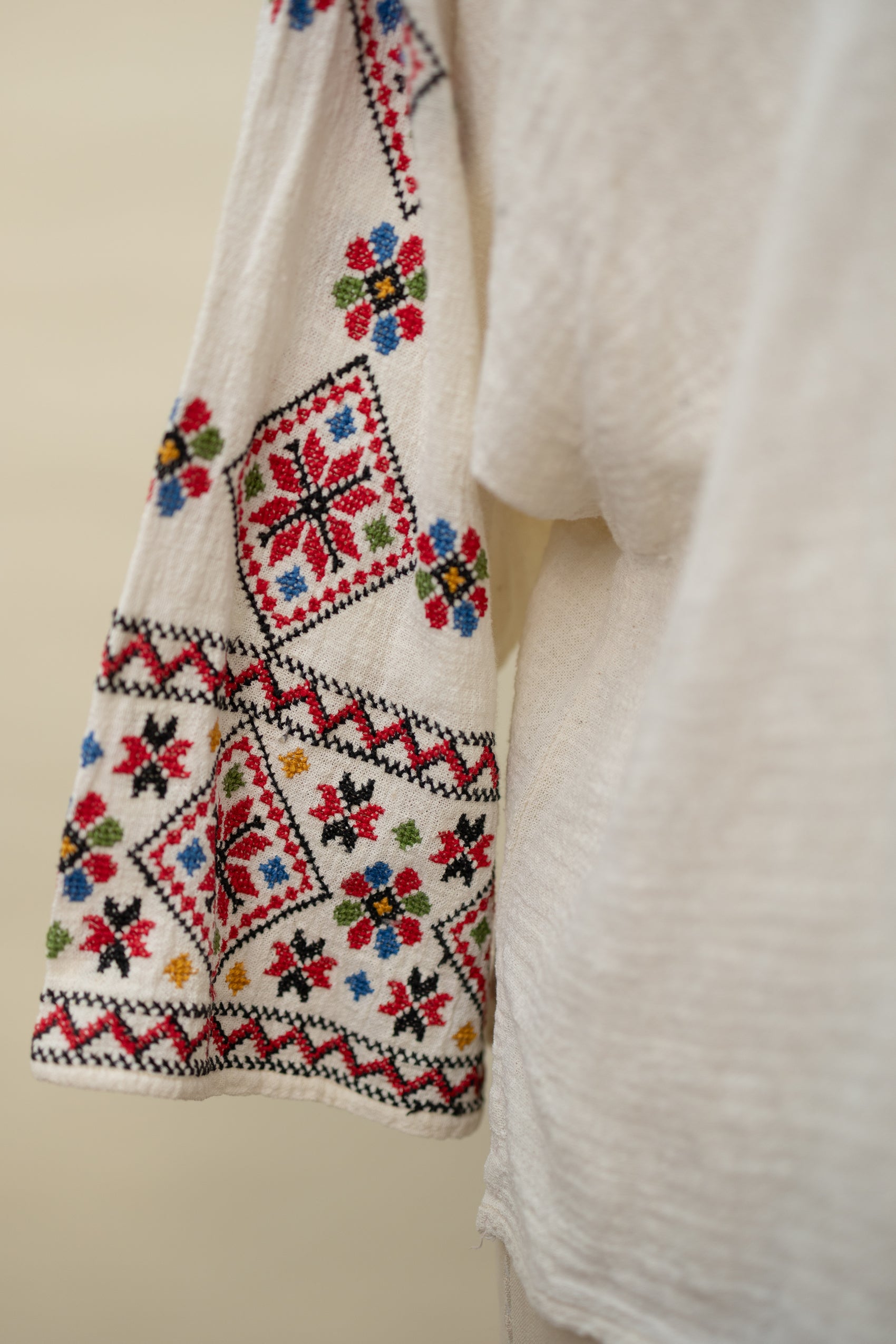 Vintage Hand-Embroidered Eastern European Peasant Blouse