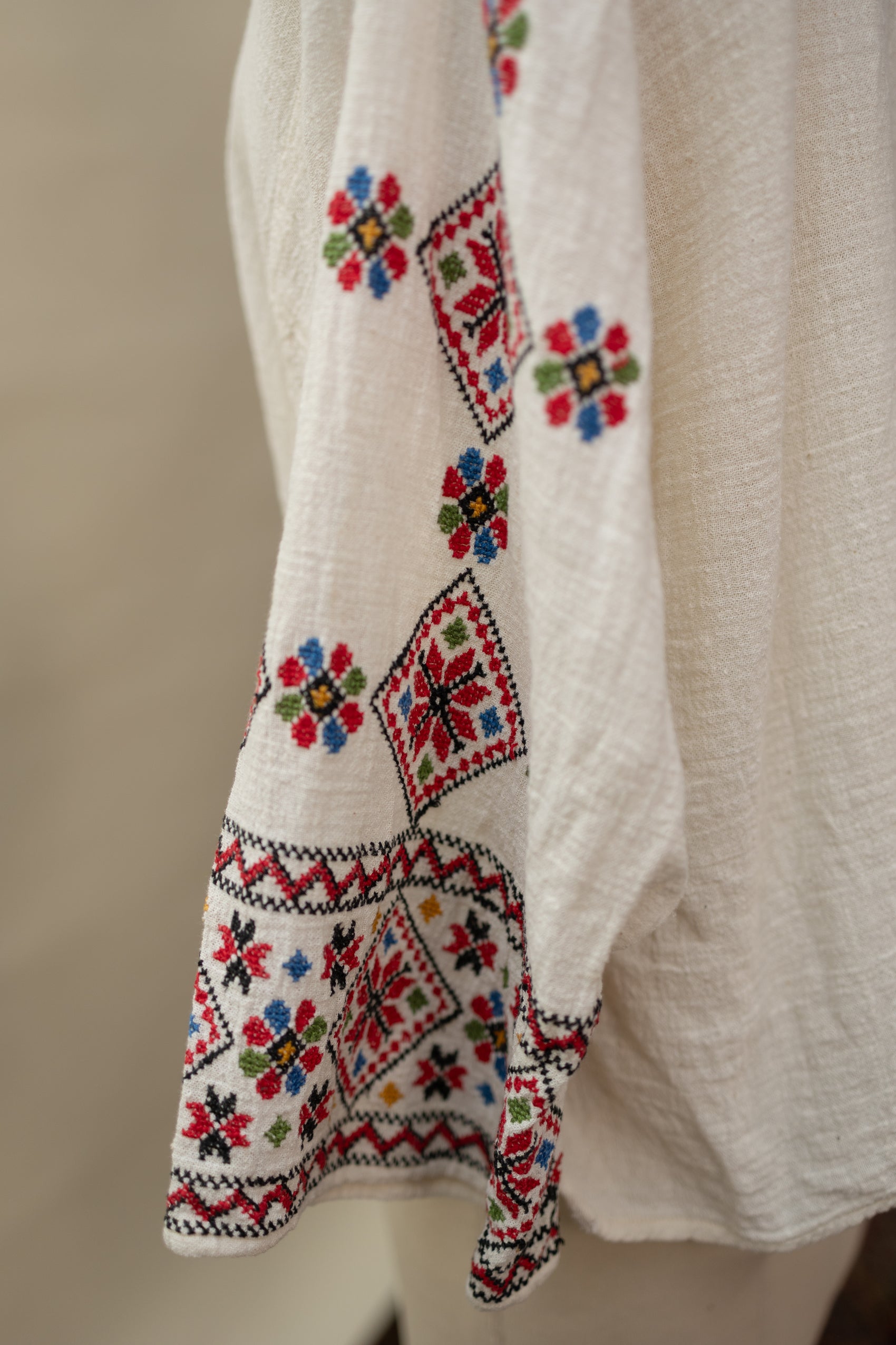 Vintage Hand-Embroidered Eastern European Peasant Blouse